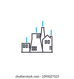 Production system linear icon concept. Production system line vector sign, symbol, illustration.