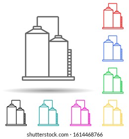 production tanks multi color style icon. Simple thin line, outline vector of manufacturing icons for ui and ux, website or mobile application