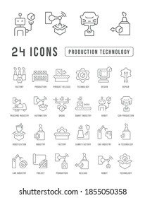 Production Technology. Collection of perfectly thin icons for web design, app, and the most modern projects. The kit of signs for category Technology.