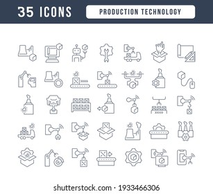 Production Technology. Collection of perfectly thin icons for web design, app, and the most modern projects. The kit of signs for category Technology.