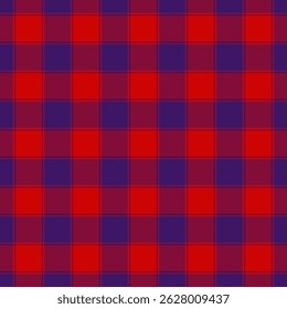 Producción textil de fondo de cuadros, sombrero de textura de Vector tartán. Cosecha de tela a cuadros sin patrón en la paleta de colores violeta y rojo.