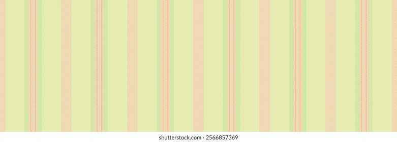 Production textile vector seamless, finish lines fabric stripe. Nice vertical pattern background texture in light and green colors palette.