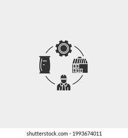 Production vector icon illustration sign