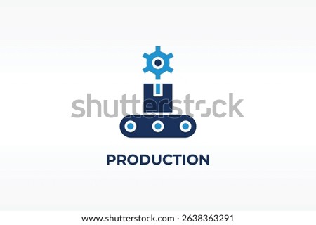 PRODUCTION vector, icon or logo sign isolated symbol illustration