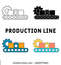 production  vector icon set illustration. 
automated factory equipment. Industrial machines.
flat  icon for computer and mobile. Symbol, logo vector graphics.