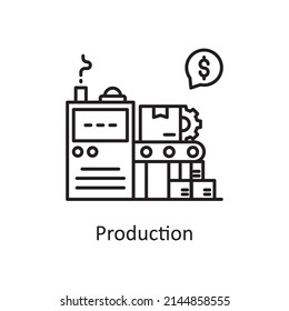 Production vector Outline Icon Design illustration. Logistics And Supply Chain Management Symbol on White background EPS 10 File