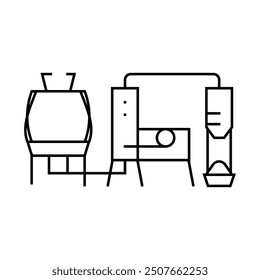 production wood pellets line icon vector. production wood pellets sign. isolated contour symbol black illustration