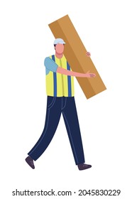 production worker lifting box character