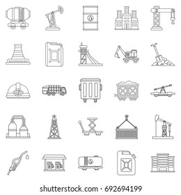 Production workers icons set. Outline set of 25 production workers vector icons for web isolated on white background