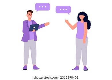 Concepto de diálogo productivo. El dominio de la comunicación empresarial y corporativa efectiva entre compañeros de trabajo, gerentes y equipos