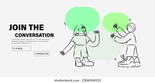 Productive dialogue or conversation between man and woman. Art of business and corporate communication between coworkers, manager and team. People or couple talk or have lively discussion in office. 