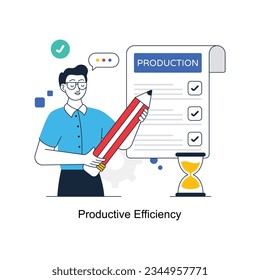 Productive Efficiency abstract concept vector in a flat style stock illustration