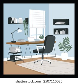 productive home office environment illustration design eps
