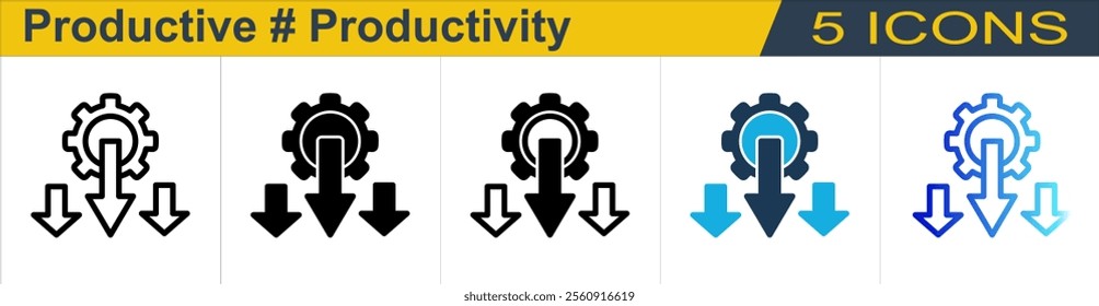 Productive icon with 5 styles (Outline, Solid, Mixed, Duo Tone and Line Gradient)