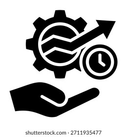 Ilustración vectorial de diseño de glifo de icono productivo