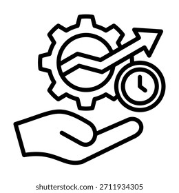 Ilustração de vetor de design de linha de ícone produtivo