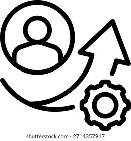 Vector de ilustración de icono de línea productiva