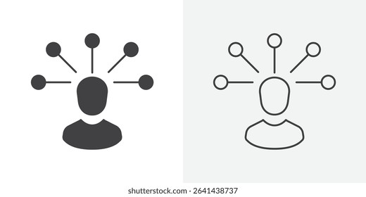 Productive man icon Line graphics illustration