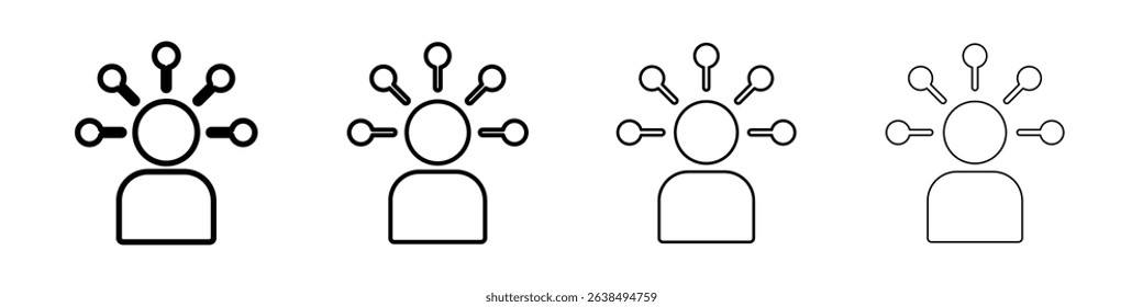 Productive man icon Outline sign symbol set
