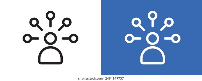 Productive man logo sign set vector outline