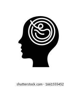 Productive mind black icon, concept illustration, vector flat symbol, glyph sign.