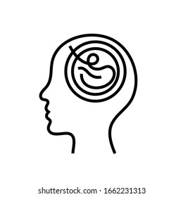Productive mind line icon, concept sign, outline vector illustration, linear symbol.
