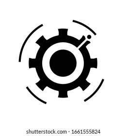 Productive target black icon, concept illustration, vector flat symbol, glyph sign.