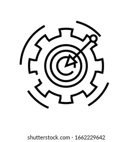 Productive target line icon, concept sign, outline vector illustration, linear symbol.