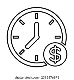 Icono de tiempo productivo en estilo de esquema