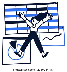 Productive - Work flow - Workplace Vector Illustration