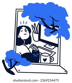 Productive - Work flow - Workplace Vector Illustration