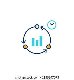 productive working cycle time illustrative icon vector illustration line outline monoline