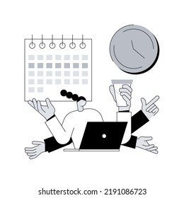 Productivity abstract concept vector illustration. Employee performance measurement, efficiency of production, productivity software, effective management, improve workplace abstract metaphor.