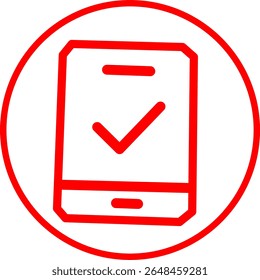 productivity app red line icon inside circle. Red line icon with UI UX Productivity theme inside circle