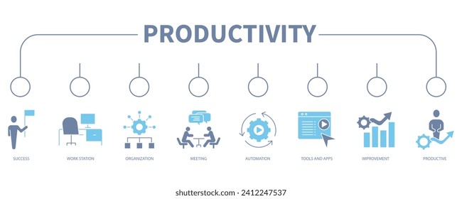 Productivity banner web icon vector illustration concept