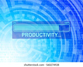 Productivity bar on blue data technology background
