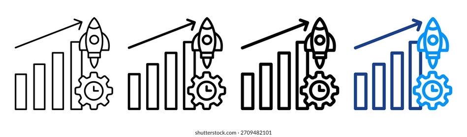 Productivity Boost Icon Different Outline Collection Set