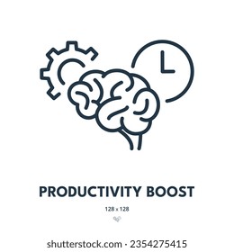 Icono De Impulso A La Productividad. Eficiencia, Tiempo, Rendimiento. Stroke editable. Icono de vector simple