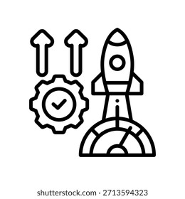 Productivity Boost Icon Line Vector Illustration