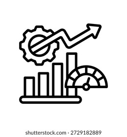 Vektorgrafik mit Symbolzeile zur Produktivitätssteigerung