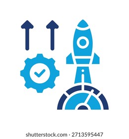 Productivity Boost Icon Mixed Vector Illustration