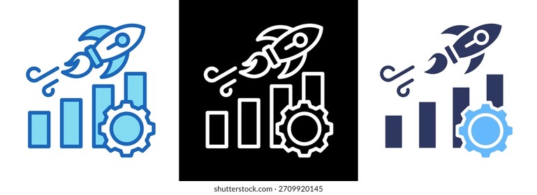 Produktivitätssteigerung Symbol Triplestyle Vektorgrafik