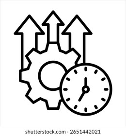 Ilustração do vetor do ícone do aumento da produtividade