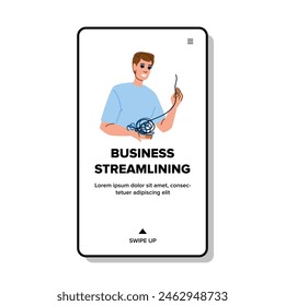 flujo de trabajo de la organización, innovación tecnológica, estrategia proceso de Vector de la empresa racionalización del Web ilustración de dibujos animados planos