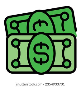 Productivity cash icon outline vector. Business team. Job task color flat