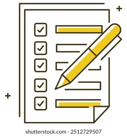 Productivity Checklist Task Completion Vector Icon Design,  to-do, checklist, planning, project, organization, workflow, checkbox, agenda, schedule, management
