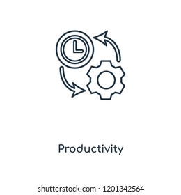 Productivity concept line icon. Linear Productivity concept outline symbol design. This simple element illustration can be used for web and mobile UI/UX.