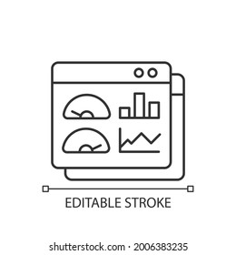 Productivity Dashboard Linear Icon. Performance Statistics. Presentation For Productivity. Thin Line Customizable Illustration. Contour Symbol. Vector Isolated Outline Drawing. Editable Stroke