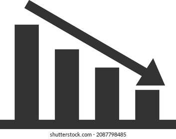 Icono de reducción de productividad, vector de beneficio