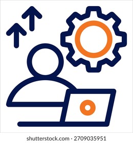 Ícone Duotônico de Produtividade. Ilustração de vetor simples no plano de fundo branco